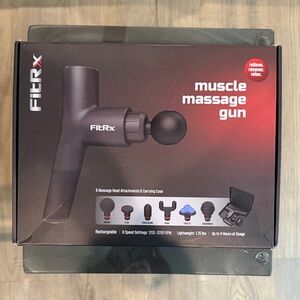 FitRx Muscle Massage Gun with Case and 6 Attachments